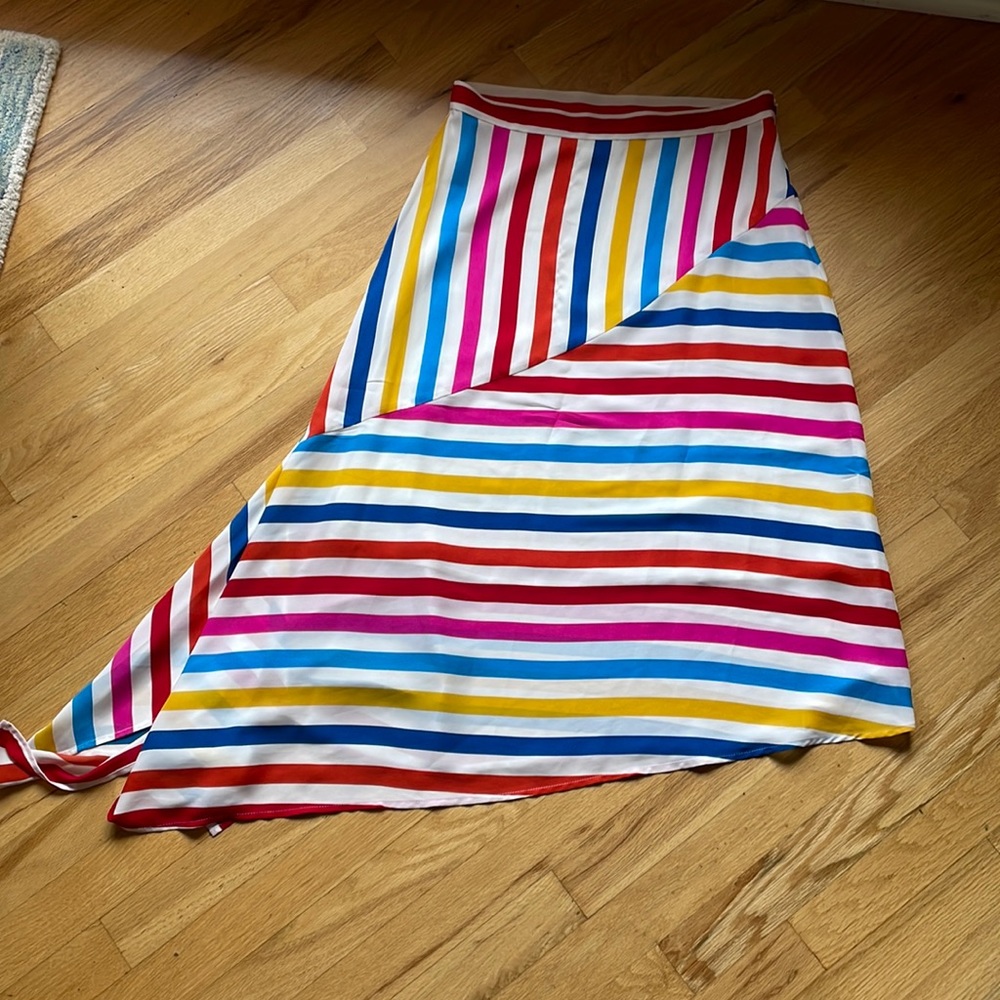🌈Rainbow Striped Asymmetrical Skirt
